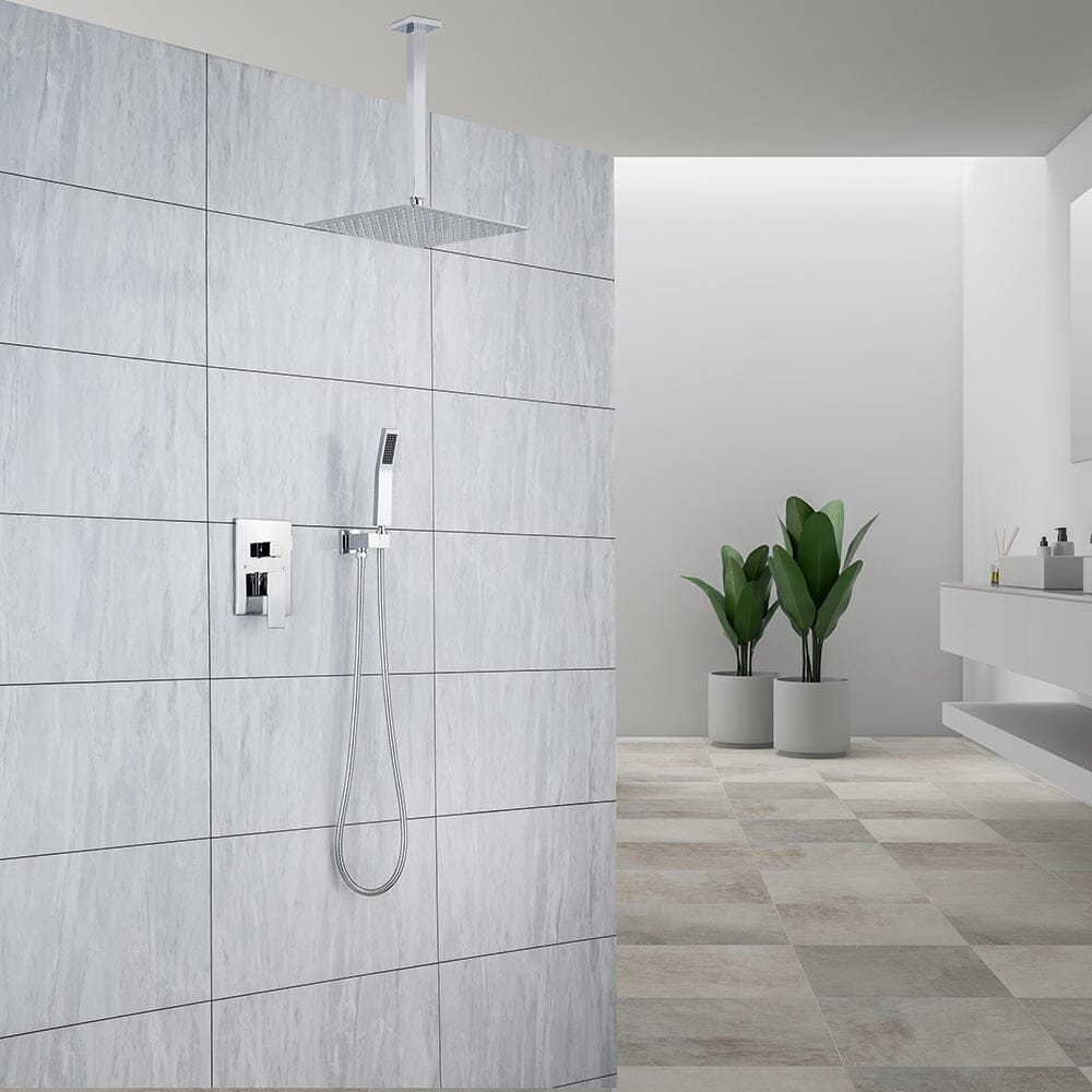 Ceiling Mount Shower 2 Spray Patterns with 12 in. Rain Shower Head Systems