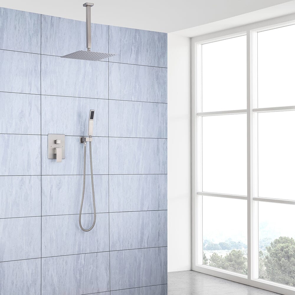 Ceiling Mount Shower 2 Spray Patterns with 12 in. Rain Shower Head Systems