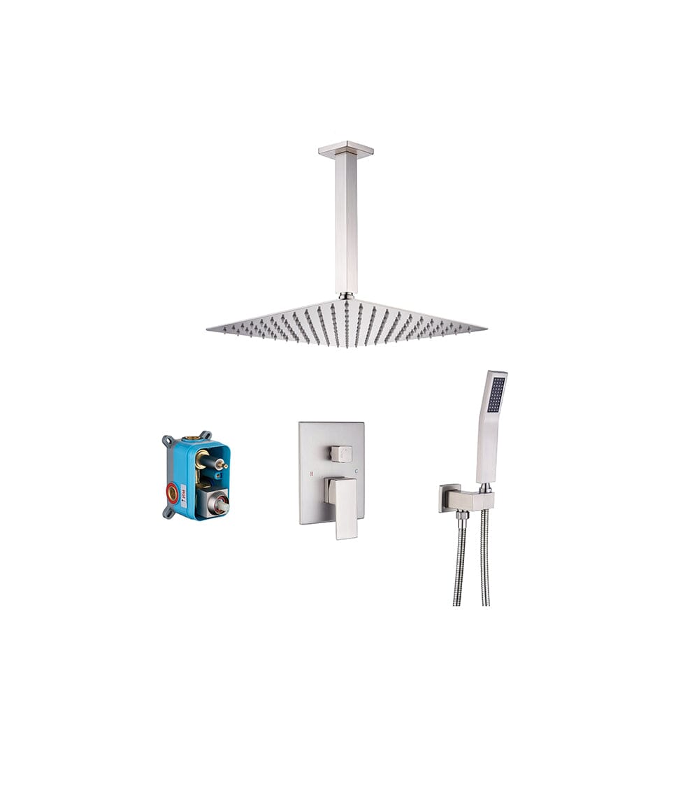 Ceiling Mount Shower 2 Spray Patterns with 12 in. Rain Shower Head Systems