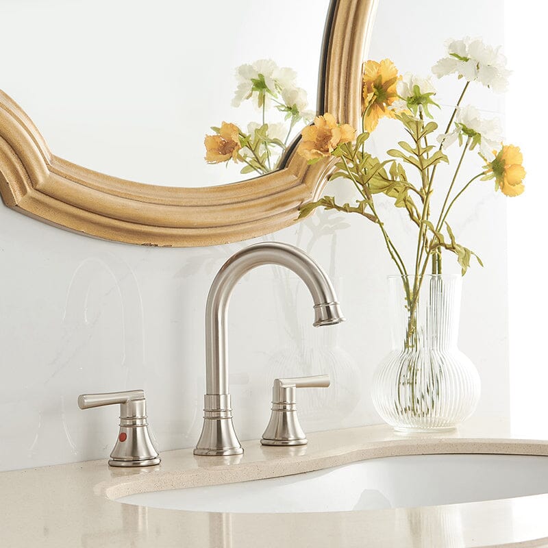 3 Hole 8" Widespread Dual-Handle Bathroom Sink Faucet Solid Brass