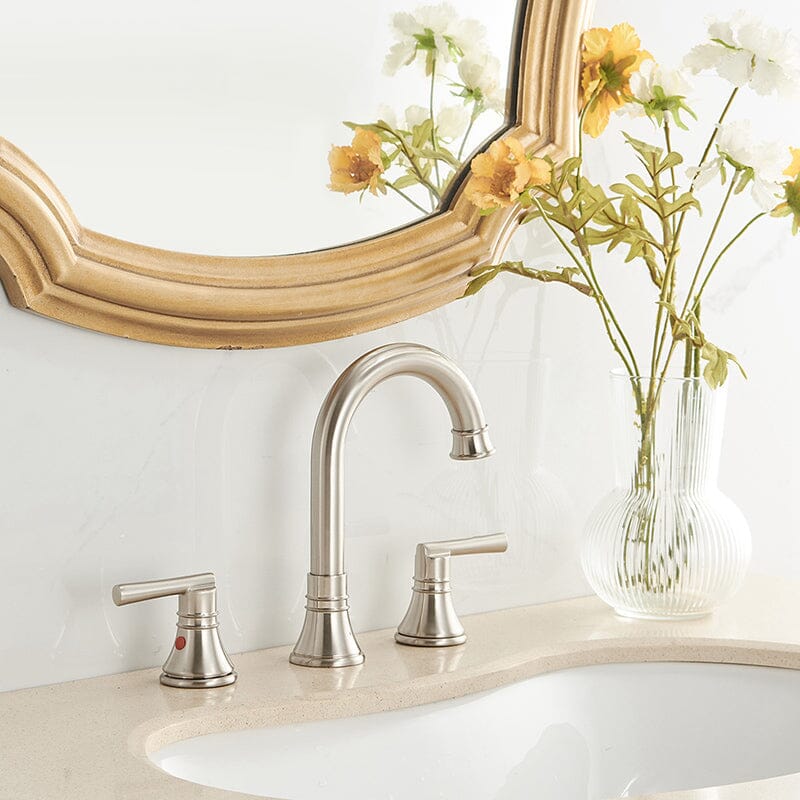 3 Hole 8" Widespread Dual-Handle Bathroom Sink Faucet Solid Brass