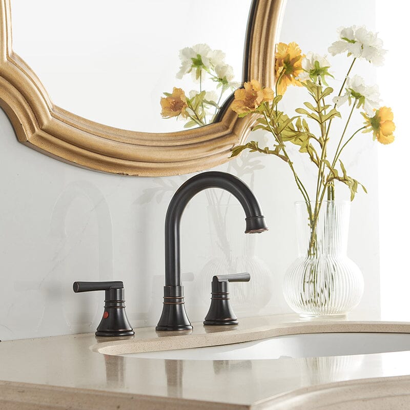 3 Hole 8" Widespread Dual-Handle Bathroom Sink Faucet Solid Brass
