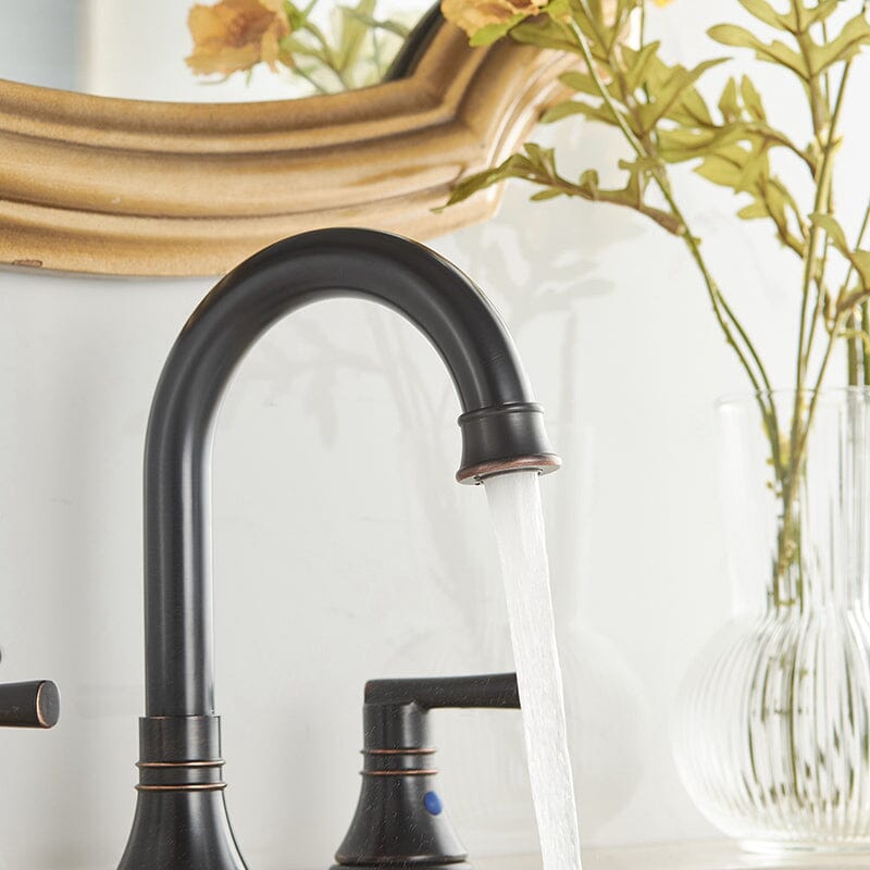 3 Hole 8" Widespread Dual-Handle Bathroom Sink Faucet Solid Brass