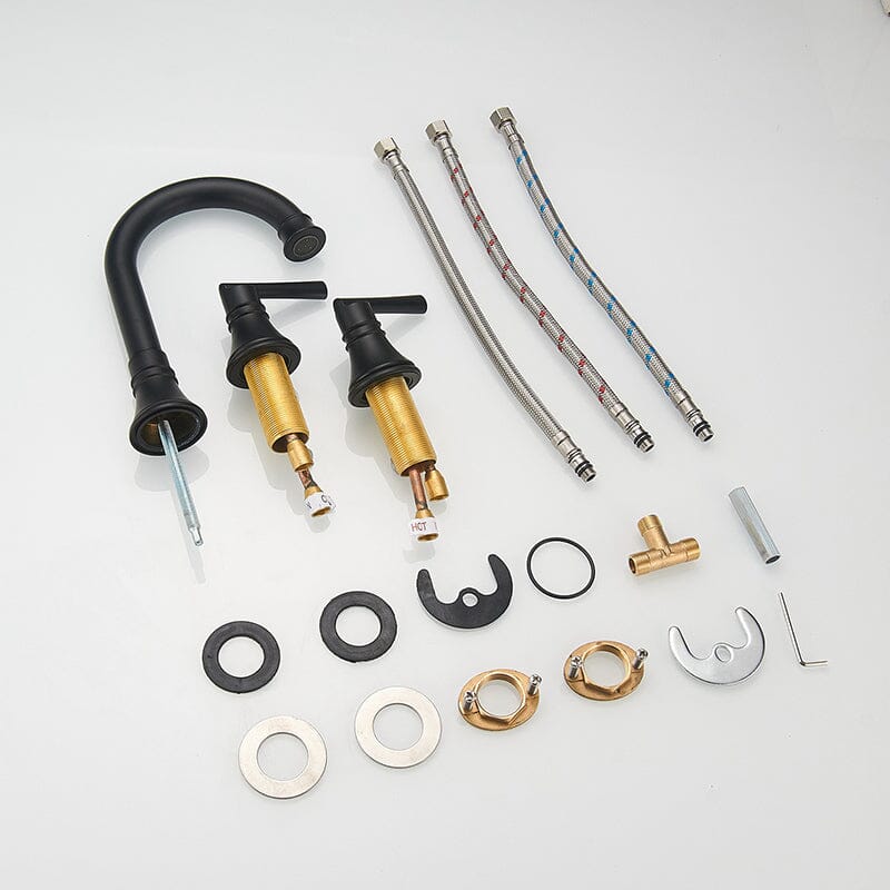 3 Hole 8" Widespread Dual-Handle Bathroom Sink Faucet Solid Brass