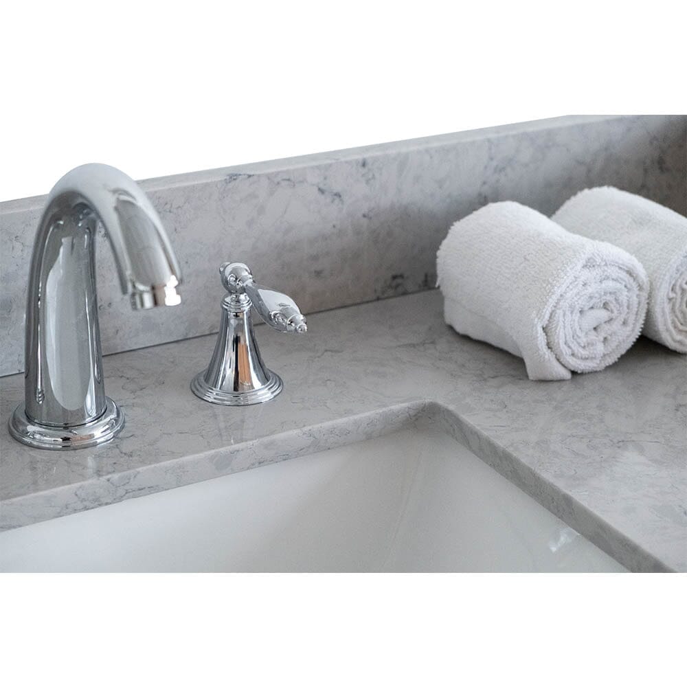 Giving Tree 49"x 22" bathroom stone vanity top carrara jade engineered marble color with undermount ceramic sink and 3 faucet hole with backsplash