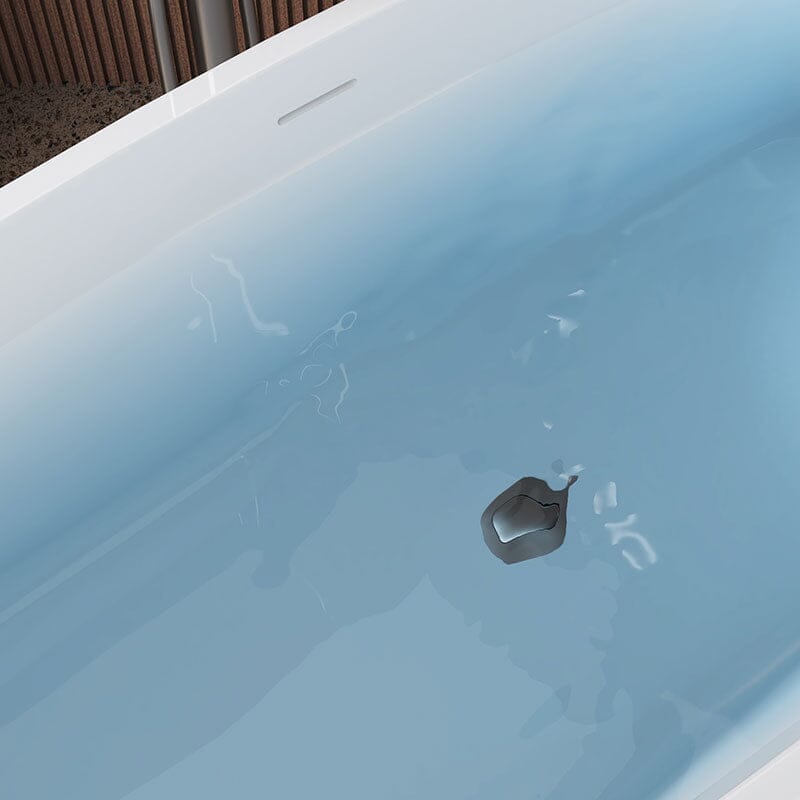 Mokleba 59" Acrylic Square Shape Freestanding Soaking Tub with Overflow & Drain