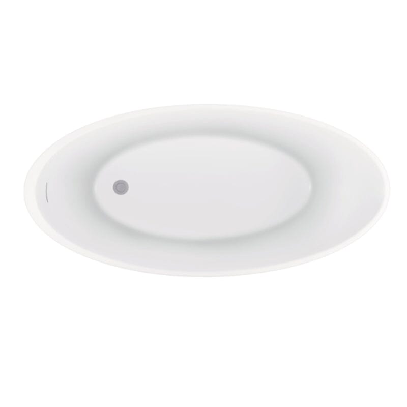 Mokleba 67" Acrylic Oval Modern Freestanding Soaking Bathtub White