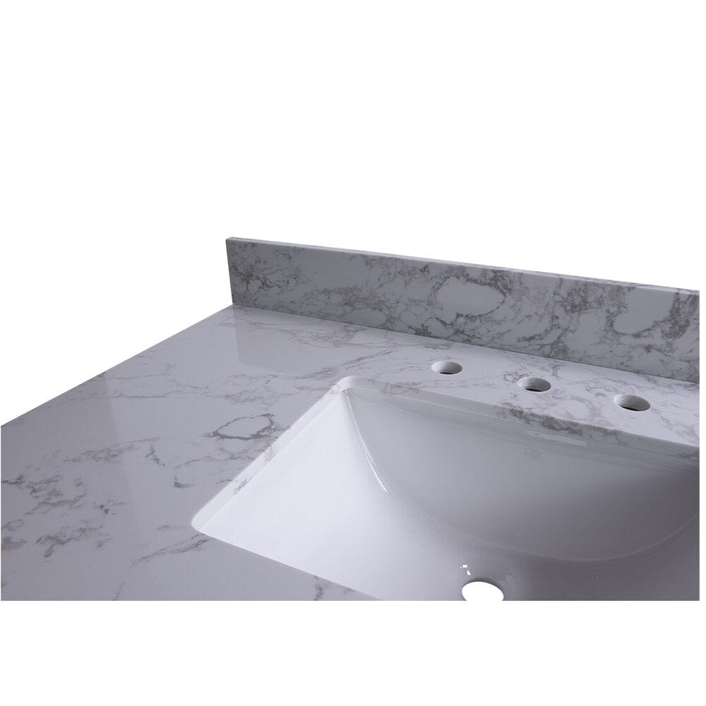 Giving Tree 43" carrara white engineered stone vanity top backsplash