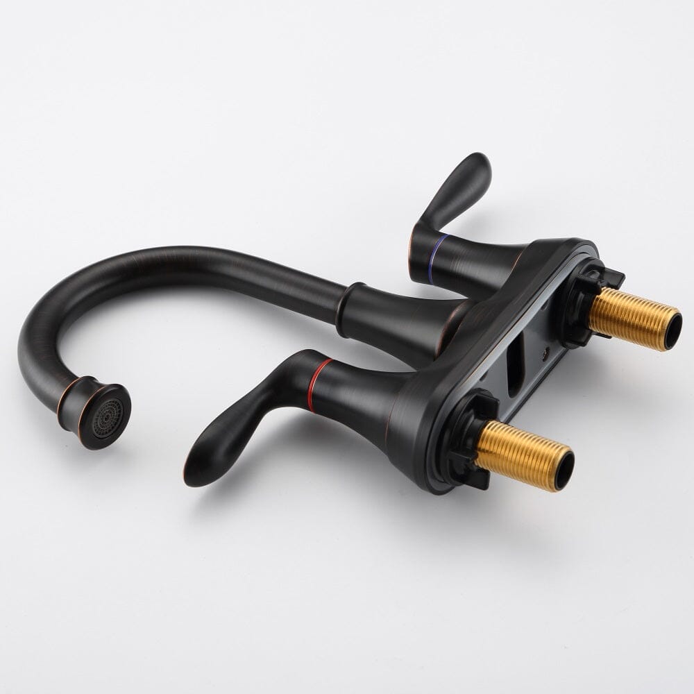 Giving Tree 2-Handle 4-Inch Oil Rubbed Bronze Bathroom Faucet, Bathroom Vanity Sink Faucets with Pop-up Drain and Supply Hoses