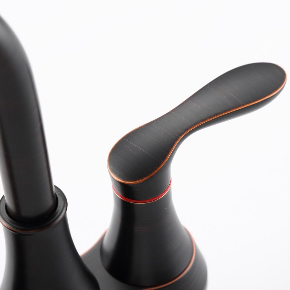 Giving Tree 2-Handle 4-Inch Oil Rubbed Bronze Bathroom Faucet, Bathroom Vanity Sink Faucets with Pop-up Drain and Supply Hoses