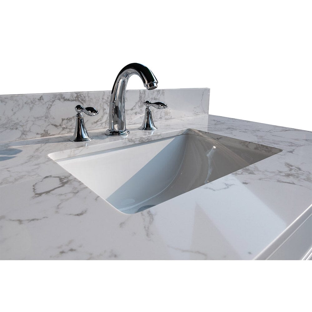 Giving Tree 43" carrara white engineered stone vanity top backsplash