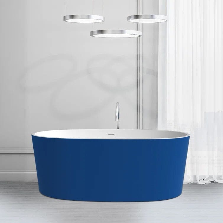 Giving Tree 63" Acrylic Modern Bathtub Oval Shape Freestanding Soaking Tub