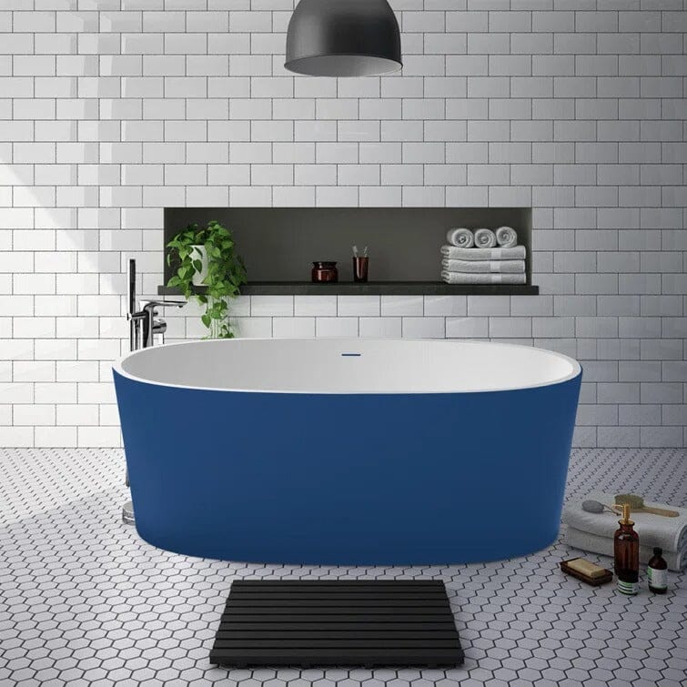 Giving Tree 63" Acrylic Modern Bathtub Oval Shape Freestanding Soaking Tub
