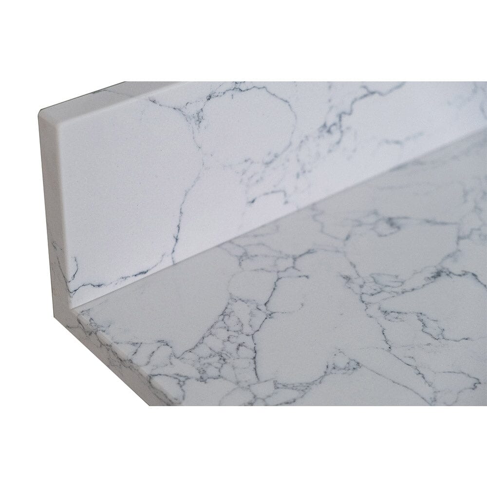 Giving Tree 37"x 22" bathroom stone vanity top carrara jade engineered marble color with undermount ceramic sink and single faucet hole with backsplash