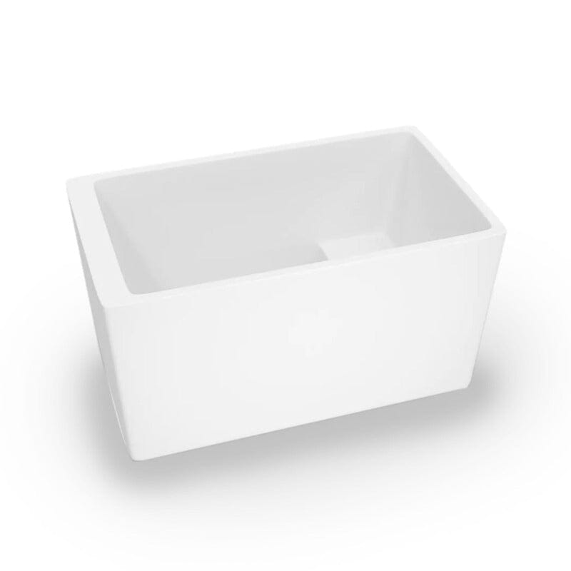 47" white rectangular bathtub with built-in seat