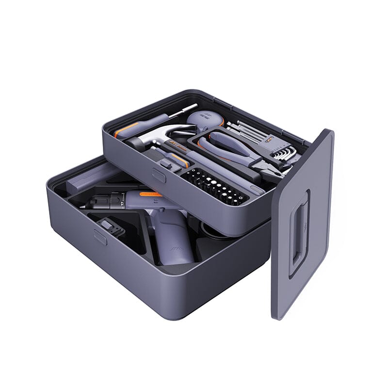 JIMIHOME Home Repair Tool Kit Set of 97 Pieces with Cordless Power Drill for House Renovation