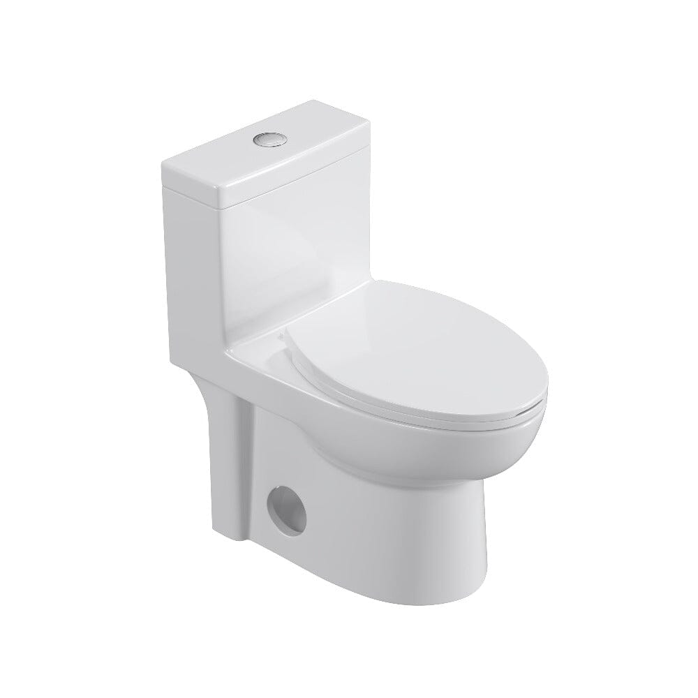 Giving Tree Powerful & Quiet Dual Flush Modern One Piece Toilet with Soft Closing Seat