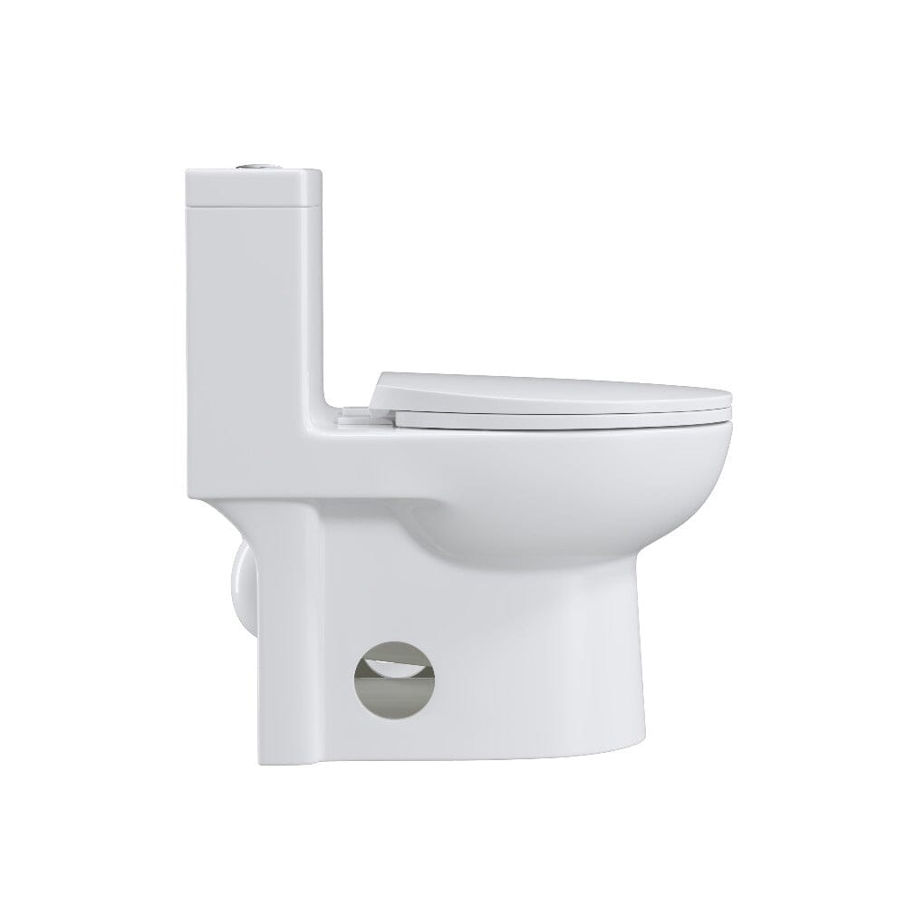 Giving Tree Powerful & Quiet Dual Flush Modern One Piece Toilet with Soft Closing Seat