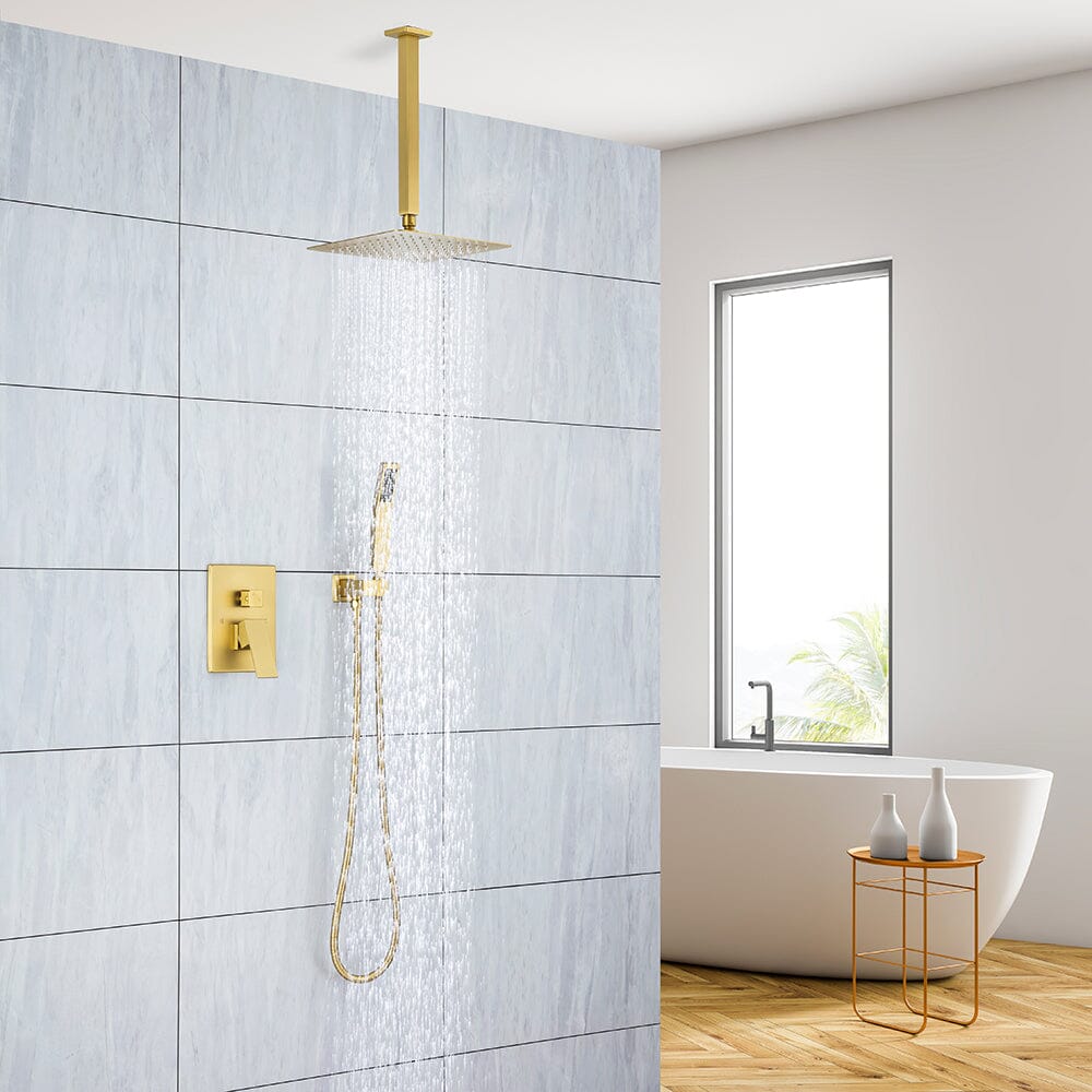 Ceiling Mount Shower 2 Spray Patterns with 12 in. Rain Shower Head Systems
