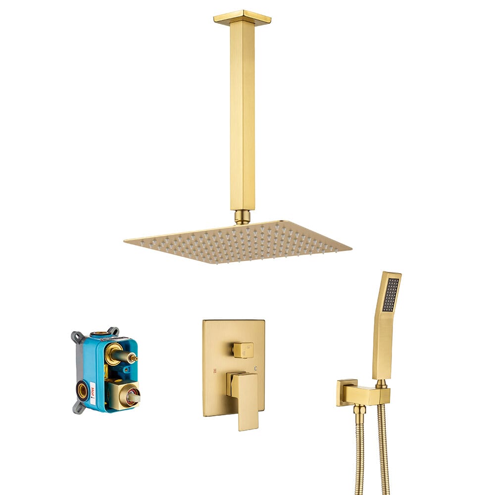 Ceiling Mount Shower 2 Spray Patterns with 12 in. Rain Shower Head Systems