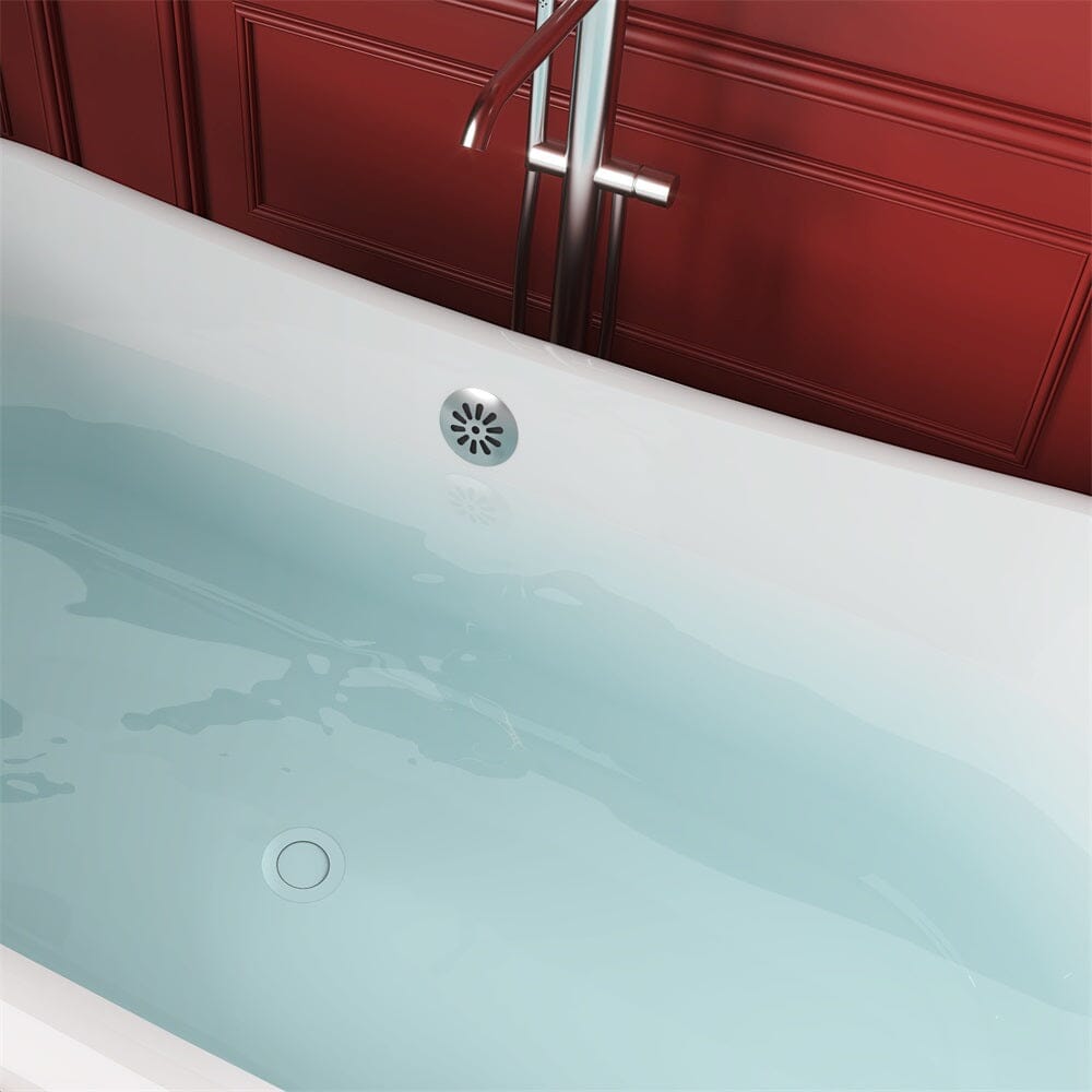 67" Rolled Rim Claw Feet Double Slipper Bathtub Overflow Detail
