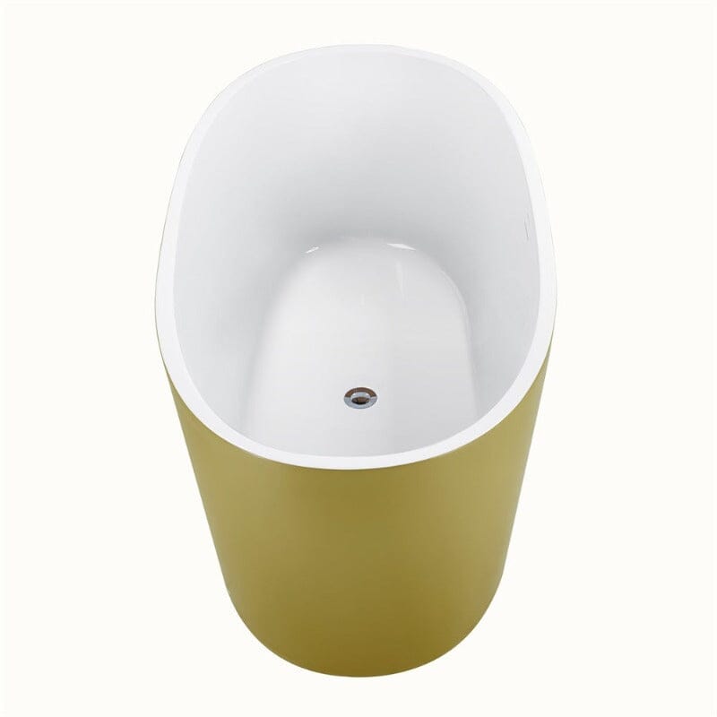 Mokleba 59" Acrylic Modern Bathtub Oval Shape Freestanding Soaking Tub