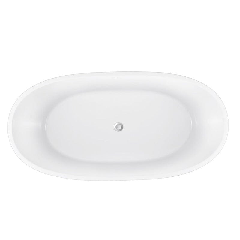 Mokleba 59" Acrylic Modern Bathtub Oval Shape Freestanding Soaking Tub