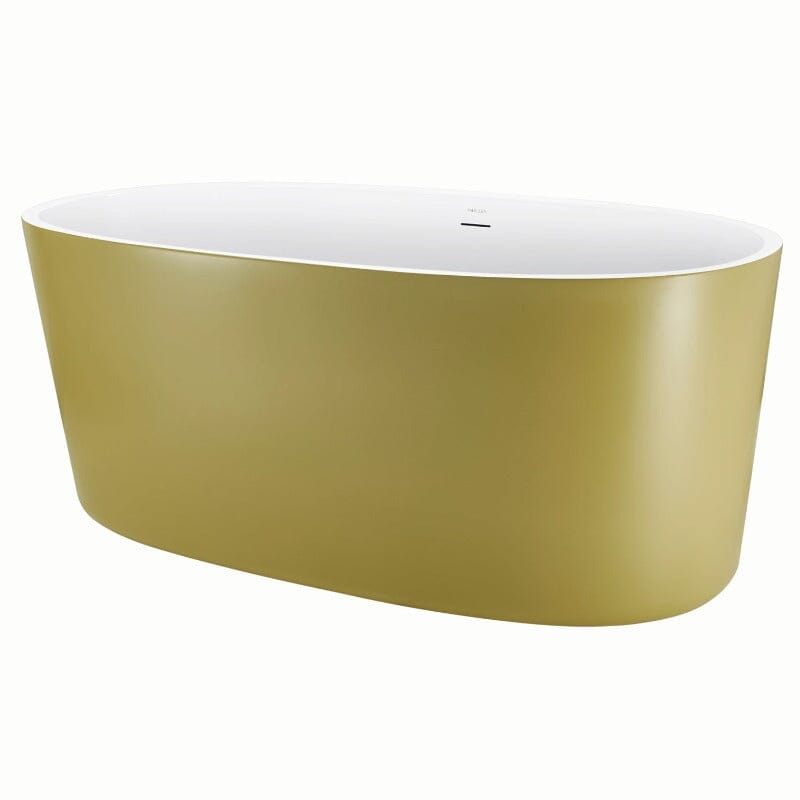 Mokleba 63" Acrylic Modern Bathtub Oval Shape Freestanding Soaking Tub