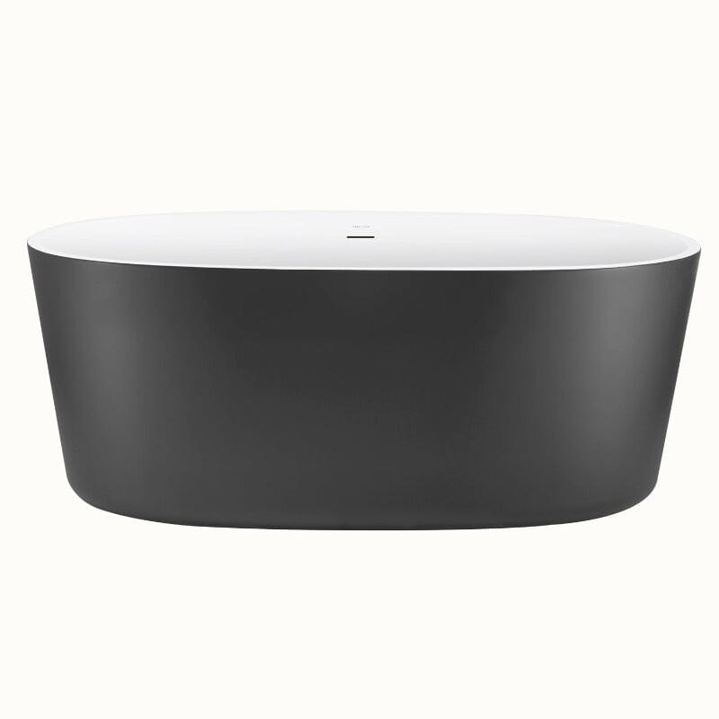 Mokleba 63" Acrylic Modern Bathtub Oval Shape Freestanding Soaking Tub