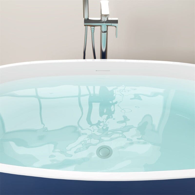 Giving Tree 59" Acrylic Modern Bathtub Oval Shape Freestanding Soaking Tub