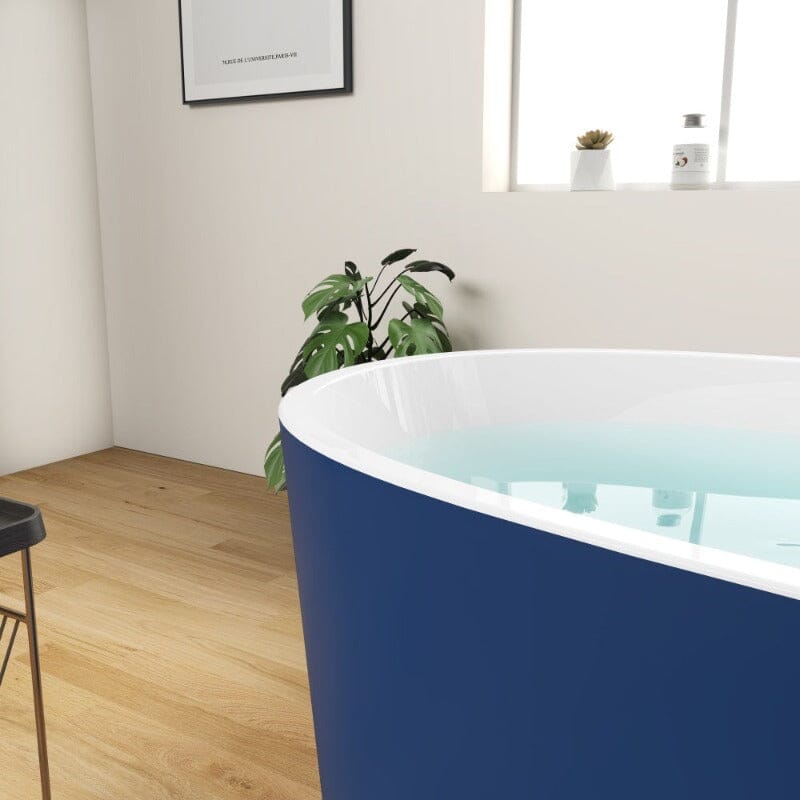 Giving Tree 59" Acrylic Modern Bathtub Oval Shape Freestanding Soaking Tub