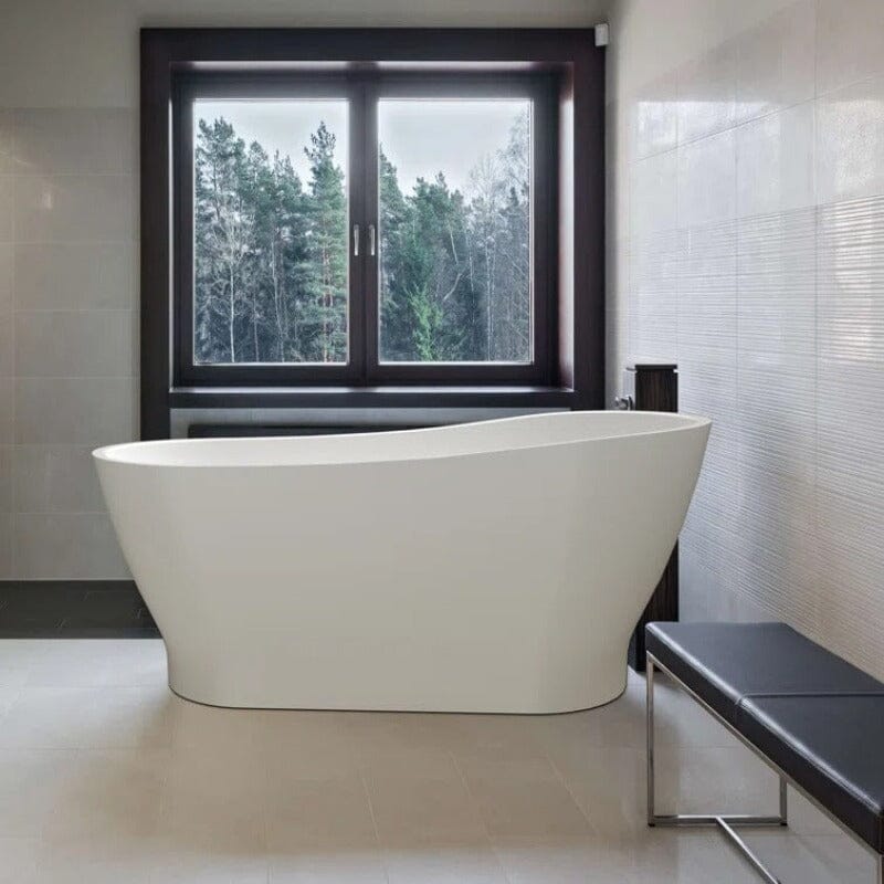 Giving Tree 59" Acrylic Single Slipper Tub Curve Shape Freestanding Bathtub