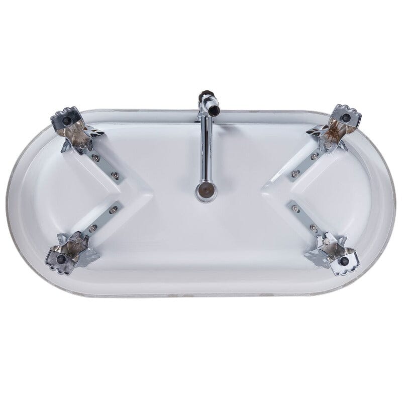 White 59" Double Ended Clawfoot Tub Bottom Detail