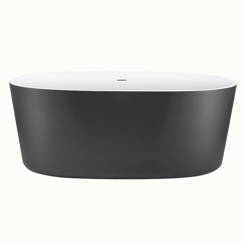 Mokleba 59" Acrylic Modern Bathtub Oval Shape Freestanding Soaking Tub