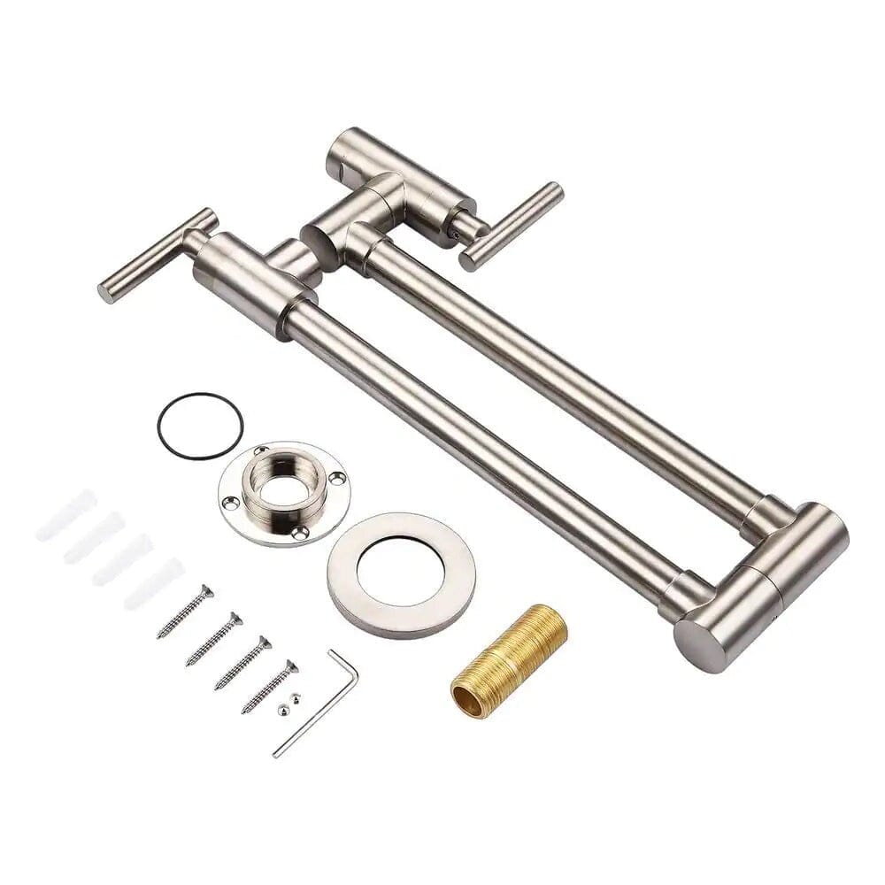 Giving Tree Double Handle Wall Mount Pot Filler Faucet with Solid Brass