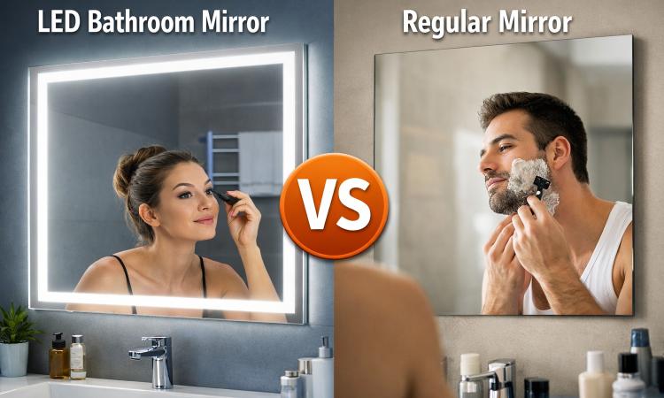 LED Bathroom Mirror vs Regular Mirror