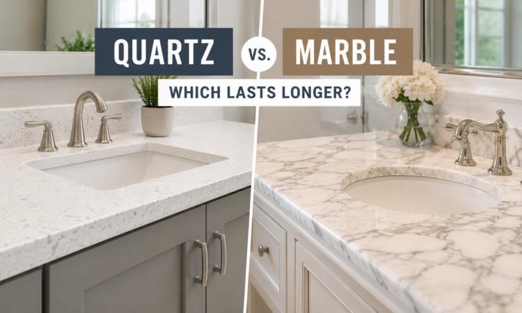 Quartz vs. Marble Bathroom Vanity Tops: Which Lasts Longer?