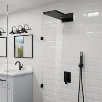 22'' Shower Set Dual Function Waterfall Rainfall Shower Head & Hand Shower