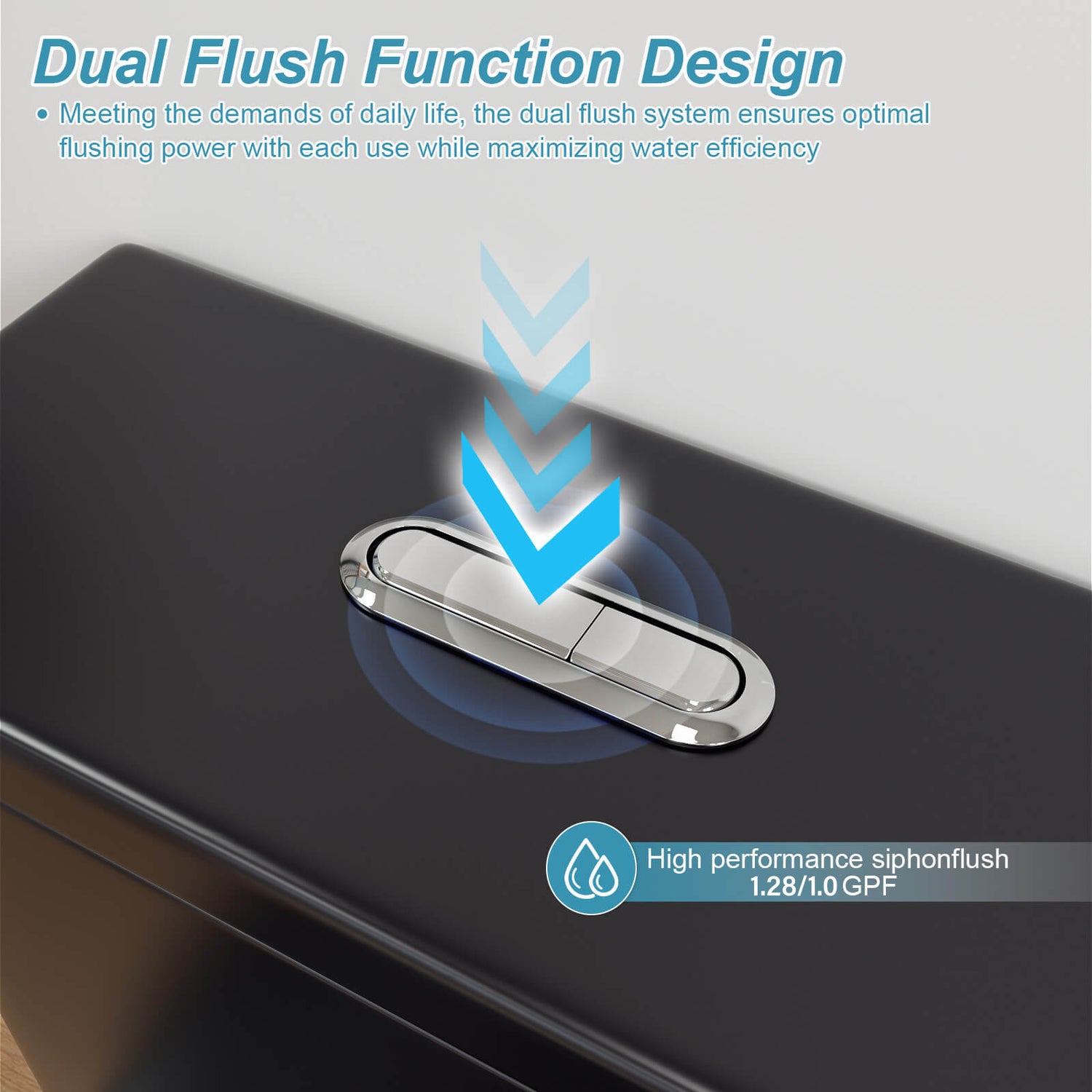 1.0/1.28 GPF Dual Flush black Toilet