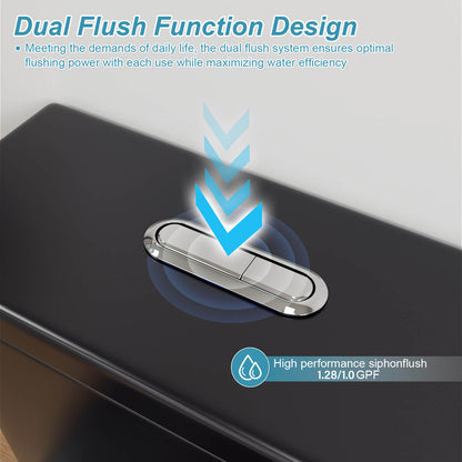 1.0/1.28 GPF Dual Flush black Toilet