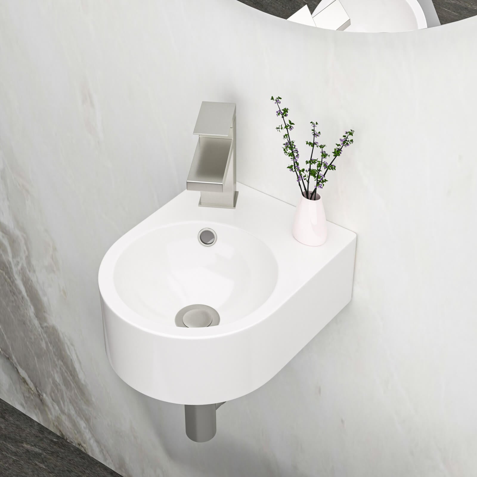 10 in x 13 in White Wall Mounted Ceramic Bathroom Sink