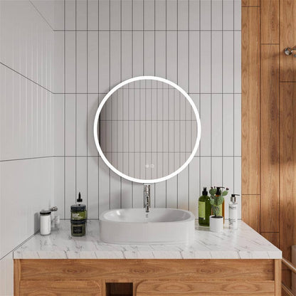 Giving Tree Round Frameless Bathroom Vanity Mirror with LED Light