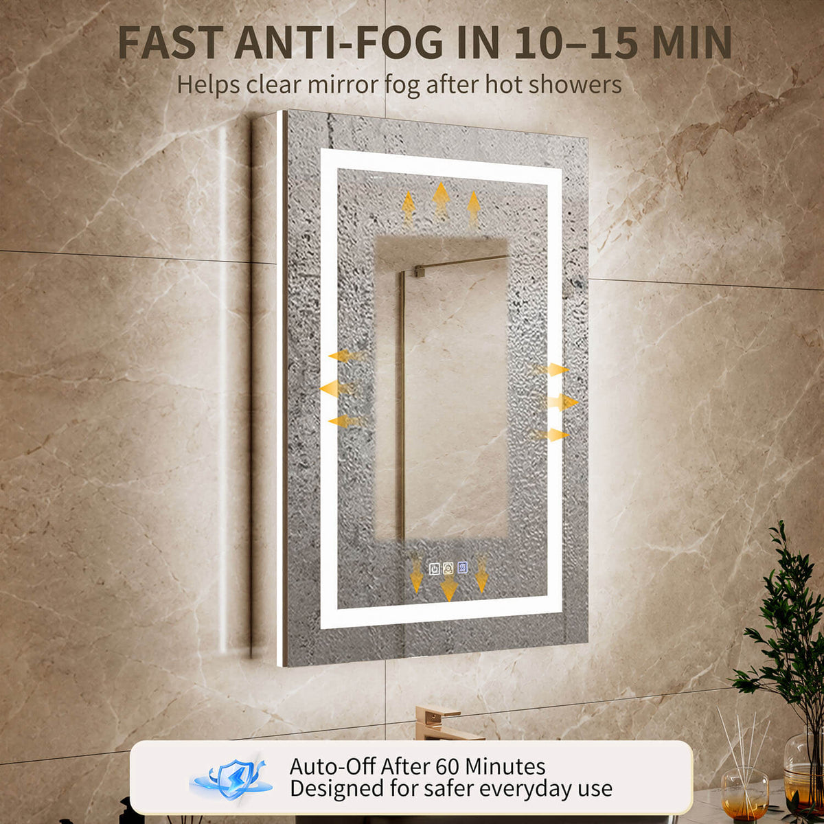 24" x 36" Medicine Cabinet with Mirror, Right Single Door, LED Bathroom Cabinet with Storage, Anti-Fog &amp; Adjustable Shelves