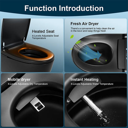 Giving Tree One-Piece Elongated Floor Smart Toilet with Remote Control and Automatic Cover