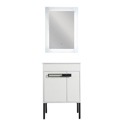 24-Inch White Freestanding Plywood Bathroom Vanity vs. Bathroom Mirror Size Comparison