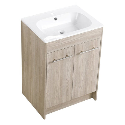 24-inch Freestanding Soft-Close Bathroom Vanity Cabinet with Sink