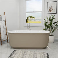 59' Oval Acrylic Bathtub Double Ended Freestanding Soaking Tub