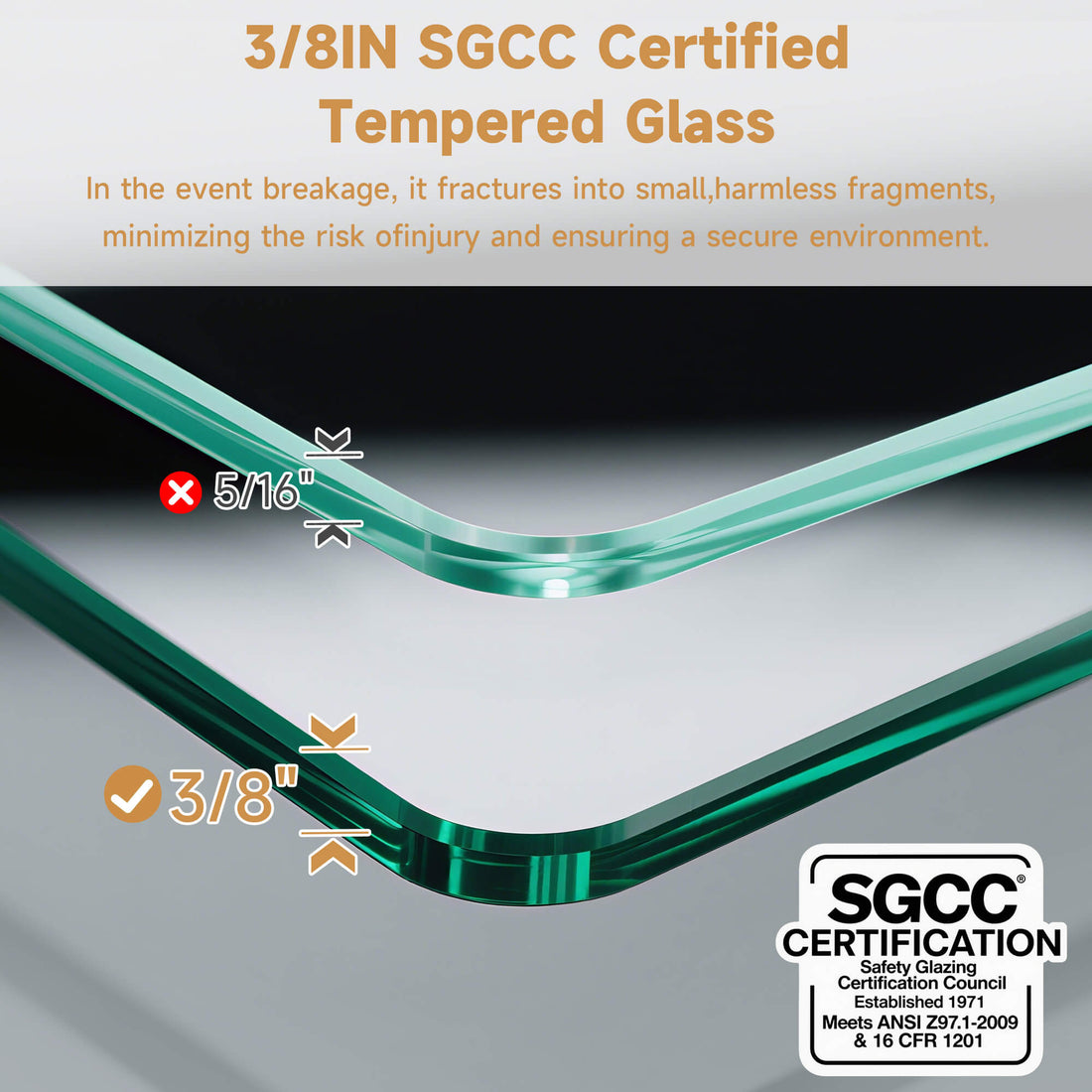 10mm SGCC Certified Clear Tempered Glass of Brushed Nickel Frameless Sliding Shower Door