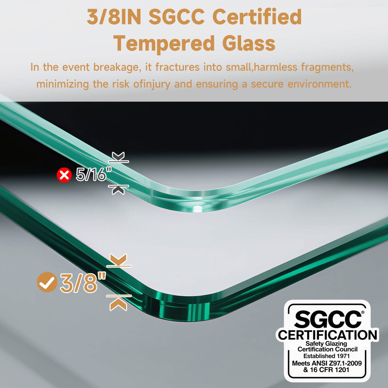 10mm SGCC Certified Clear Tempered Glass of Brushed Nickel Frameless Sliding Shower Door