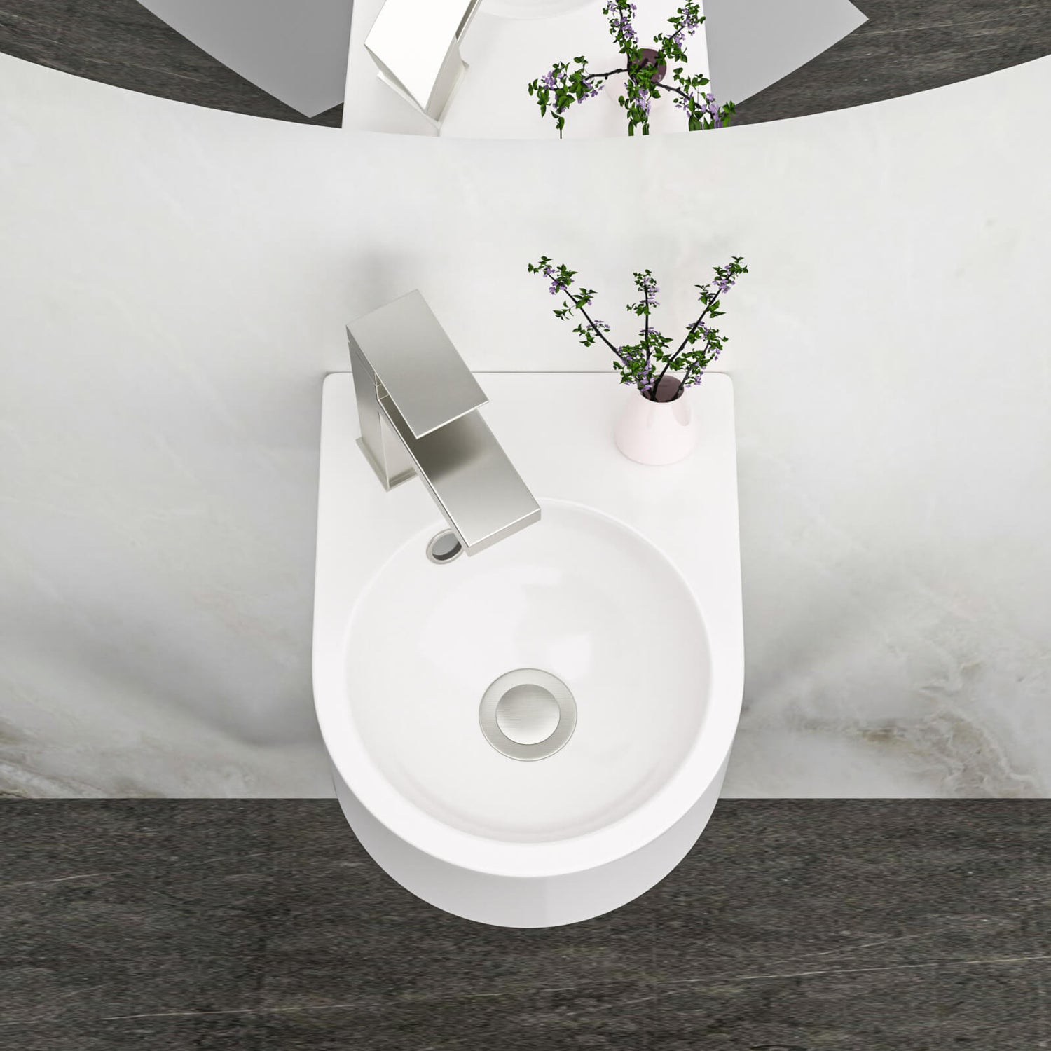 10x13 inch white ceramic wall mounted bathroom sink for small spaces